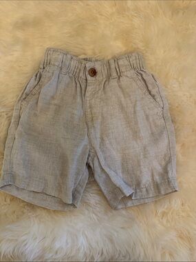 Zara Beige Linen Blend Boys Shorts